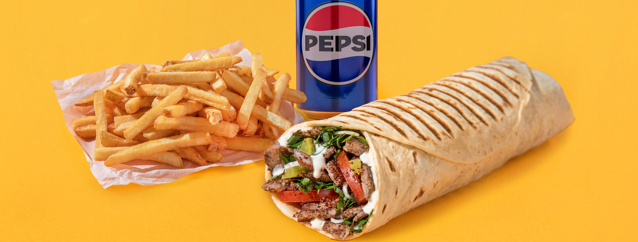 Beef Filet Shawarma Wrap Value Meal - NEW